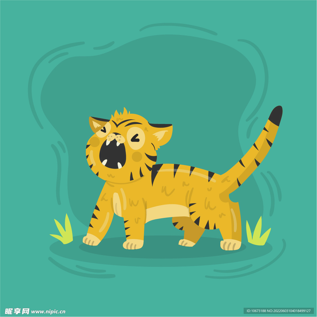 手绘老虎