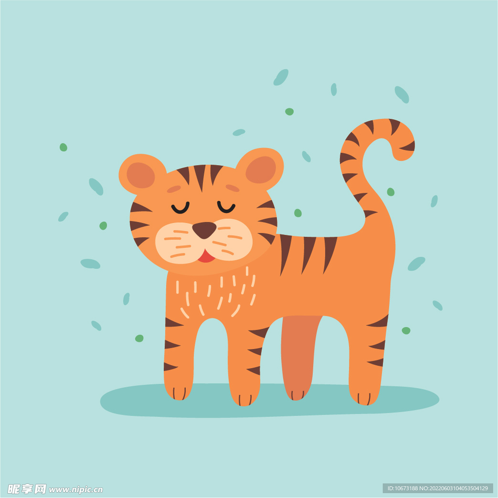 手绘卡通老虎