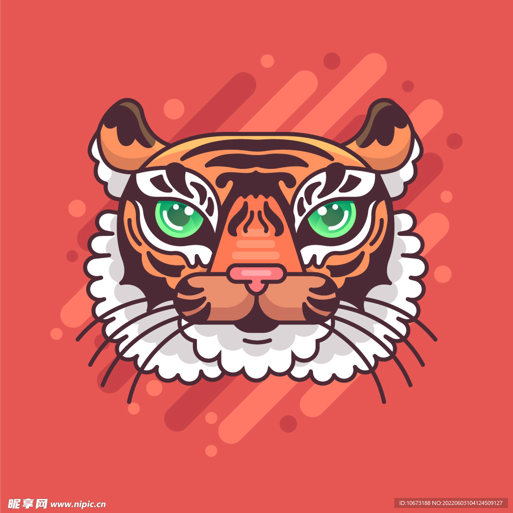 手绘卡通老虎