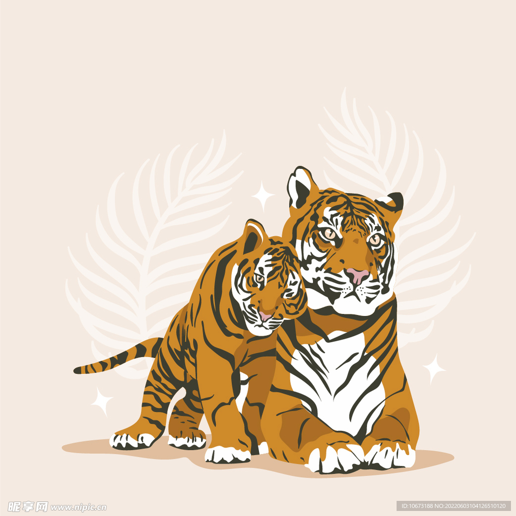 手绘老虎