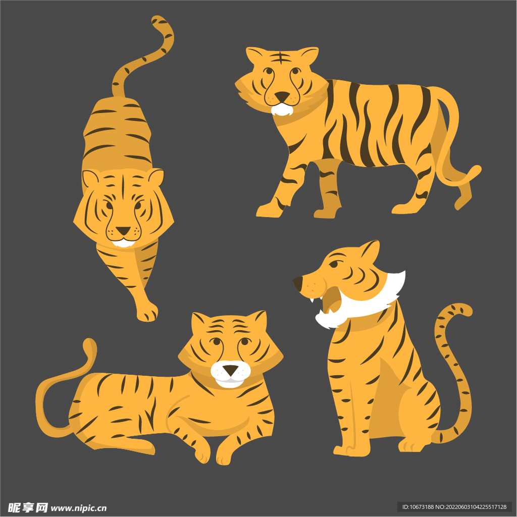 手绘老虎
