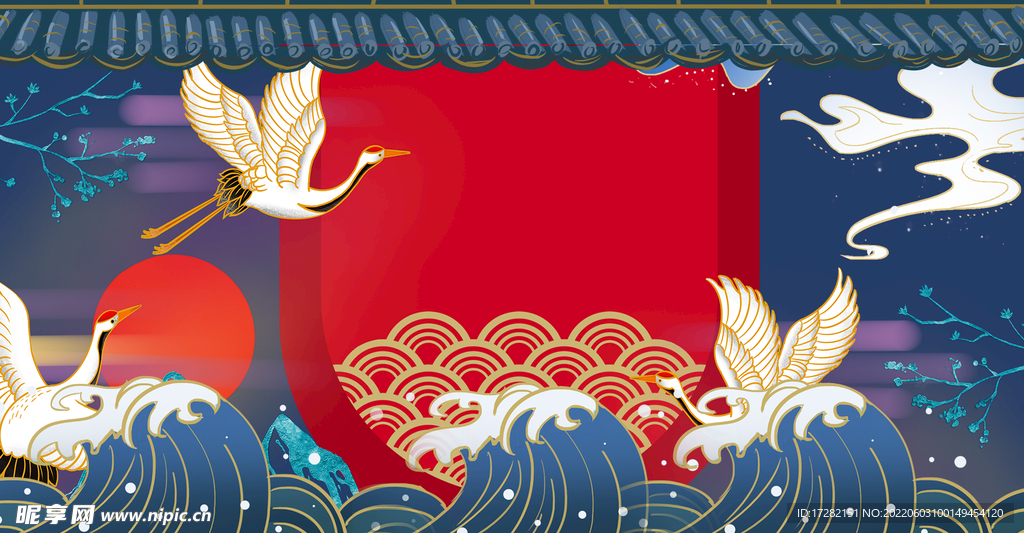 国潮背景 海报 psd 设计 