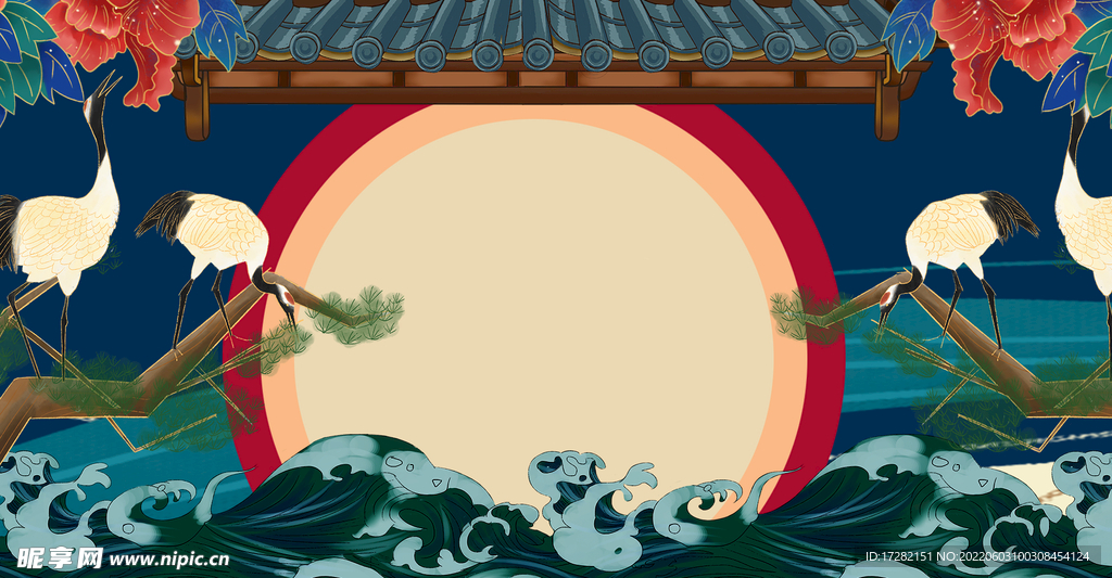 国潮背景 海报 psd 设计 