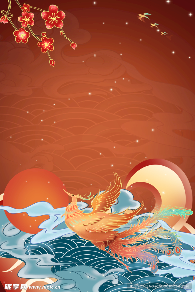 国潮背景 海报 psd 设计 