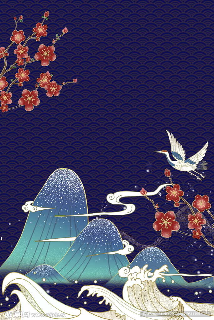 国潮背景 海报 psd 设计 