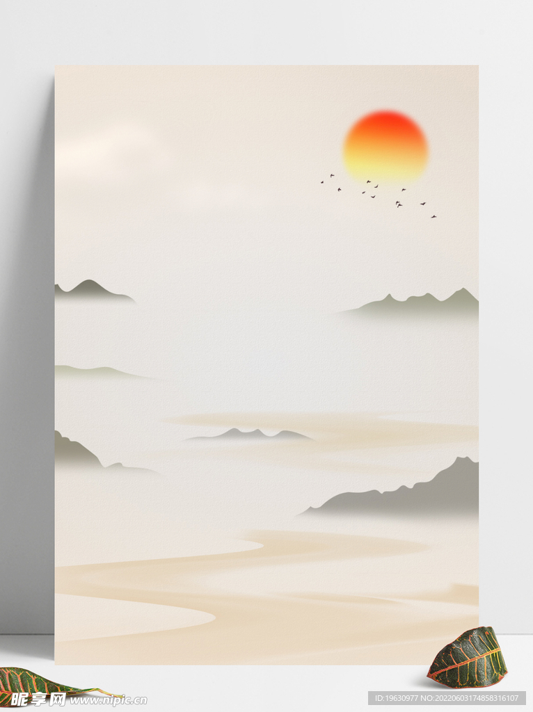 古典风山水墨画