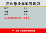 高危作业属地管理牌