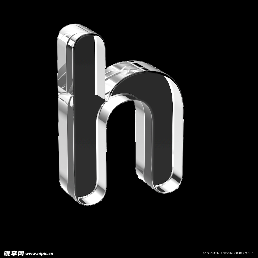 透明玻璃3D英文字母