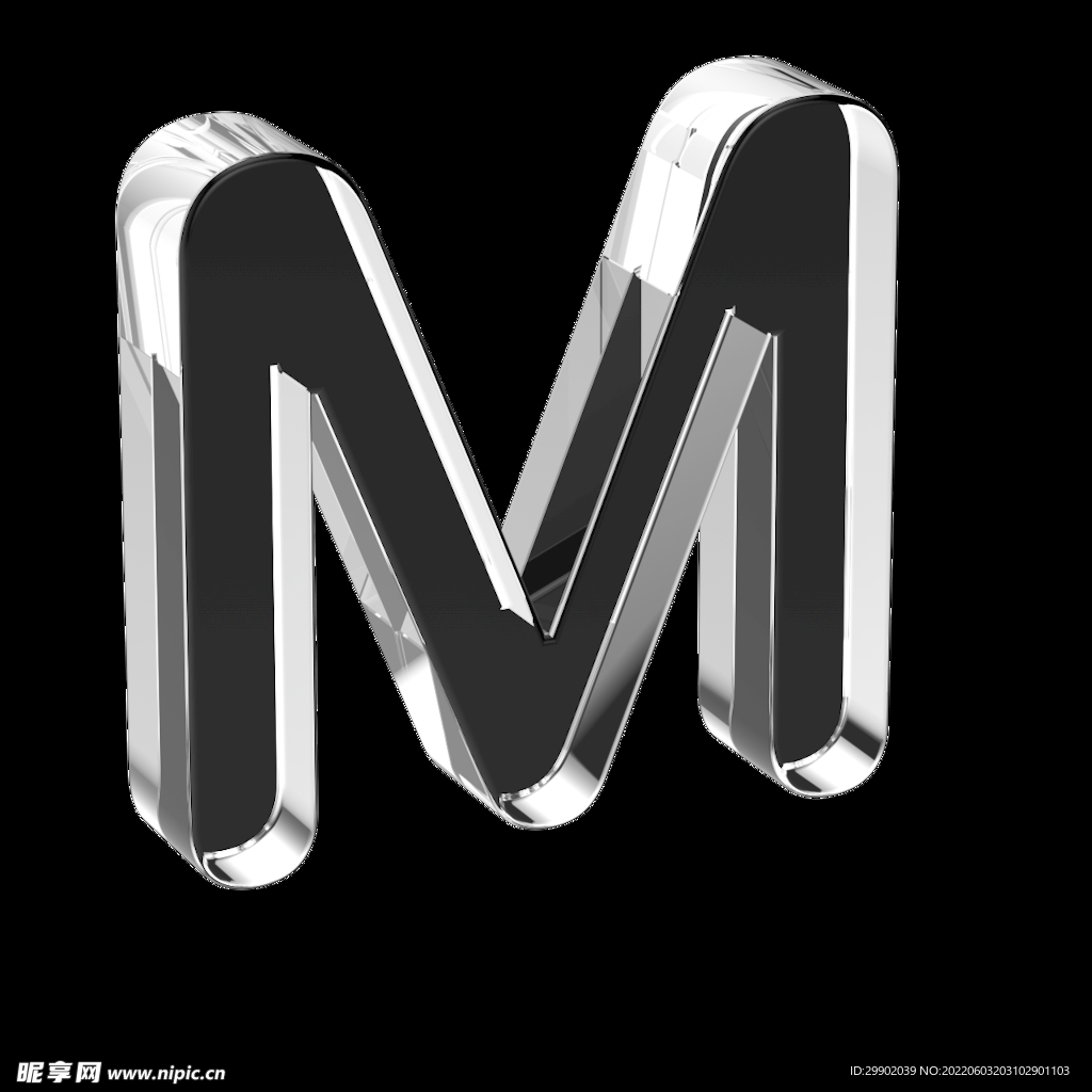 透明玻璃3D英文字母