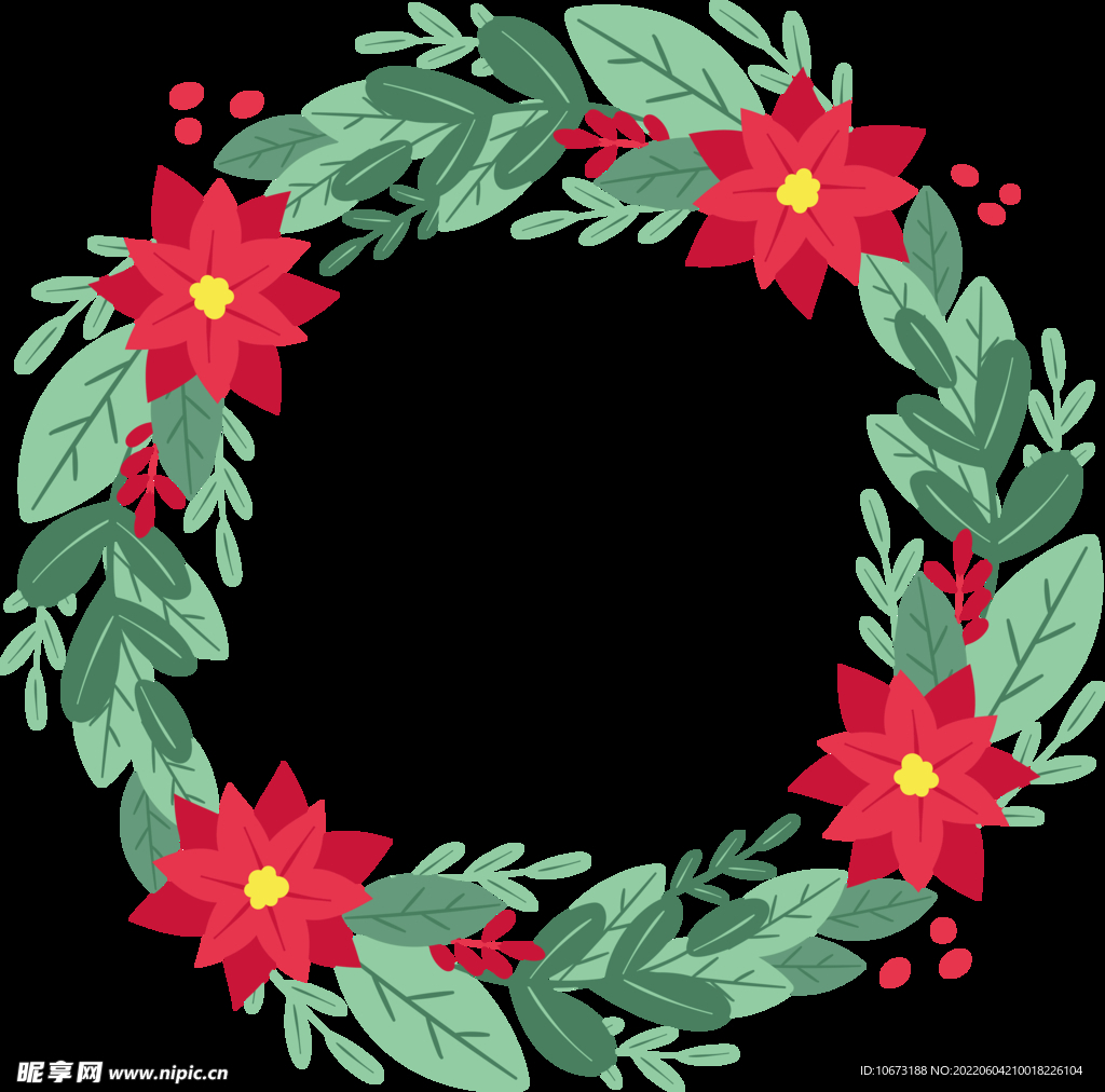 圣诞花环免抠图 