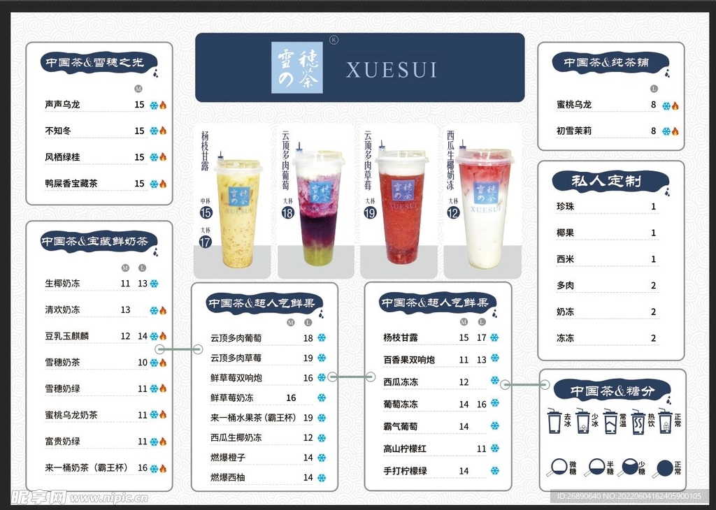 奶茶价目表