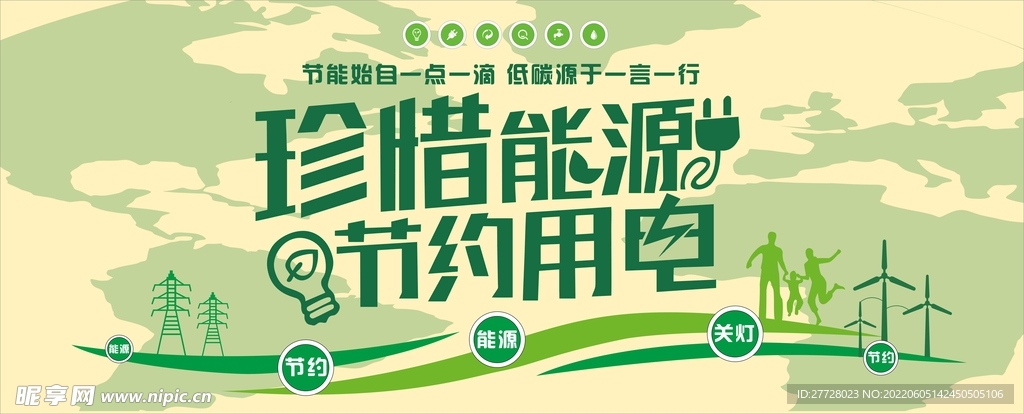 节约用电 文化墙
