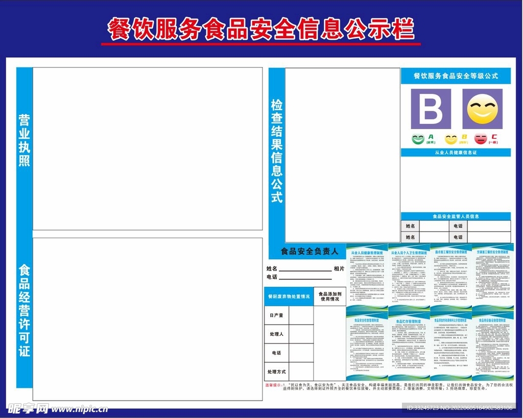 食品安全公示栏