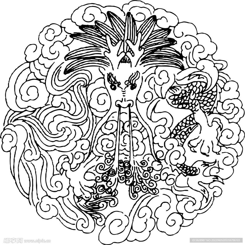 龙图腾传统花纹