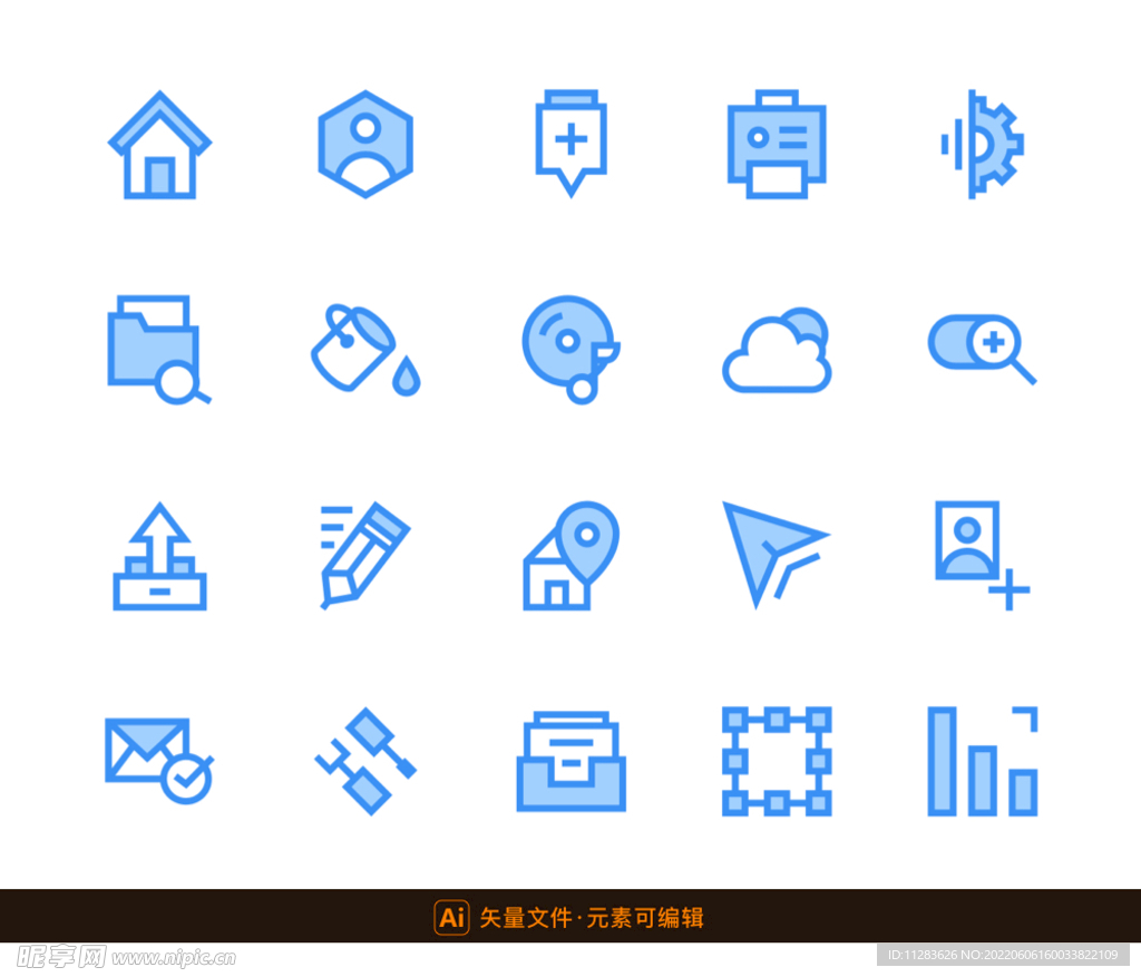 蓝色简洁网页小图标