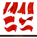 红布红丝绸适量素材