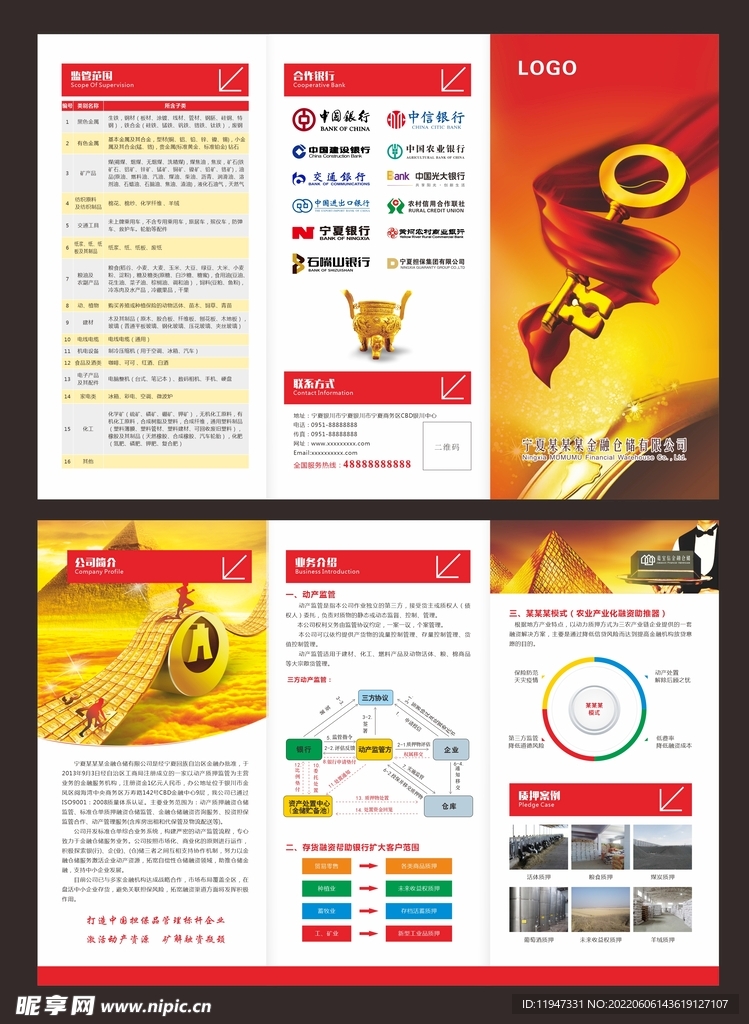 金融投资仓储三折页设计