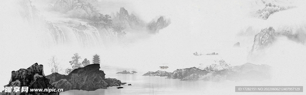中国风  山水画  psd  