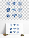 蓝白花纹