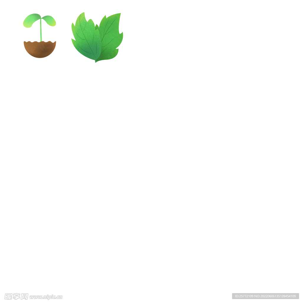 肌理噪点手绘植物