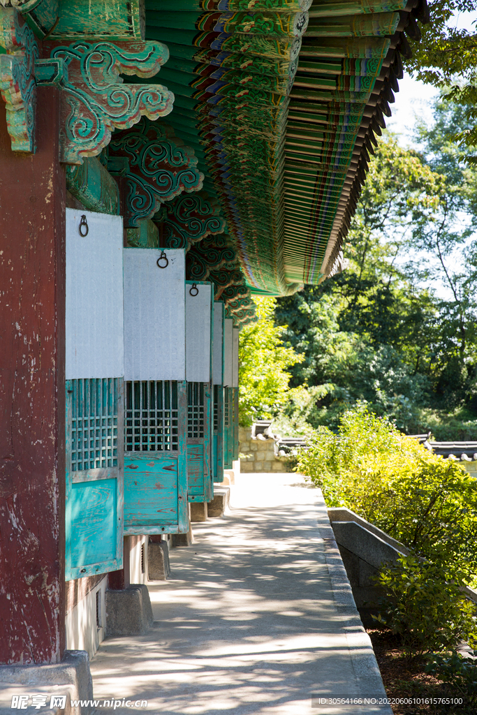 户外复古走廊建筑
