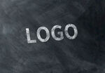 logo样机白色字黑色背景