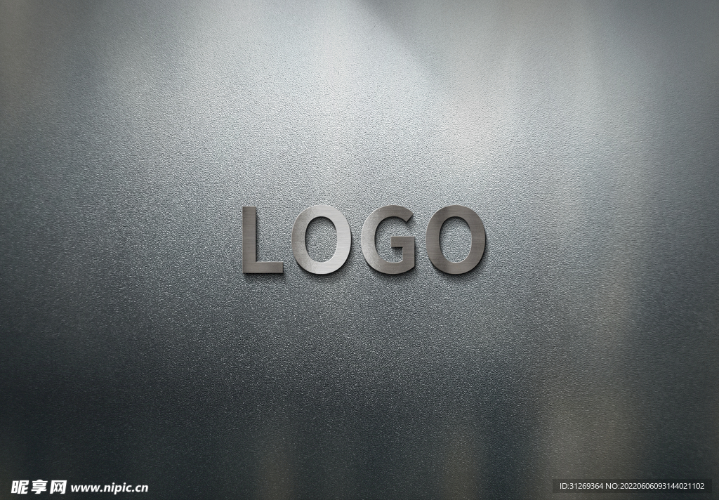 logo样机银色立体字