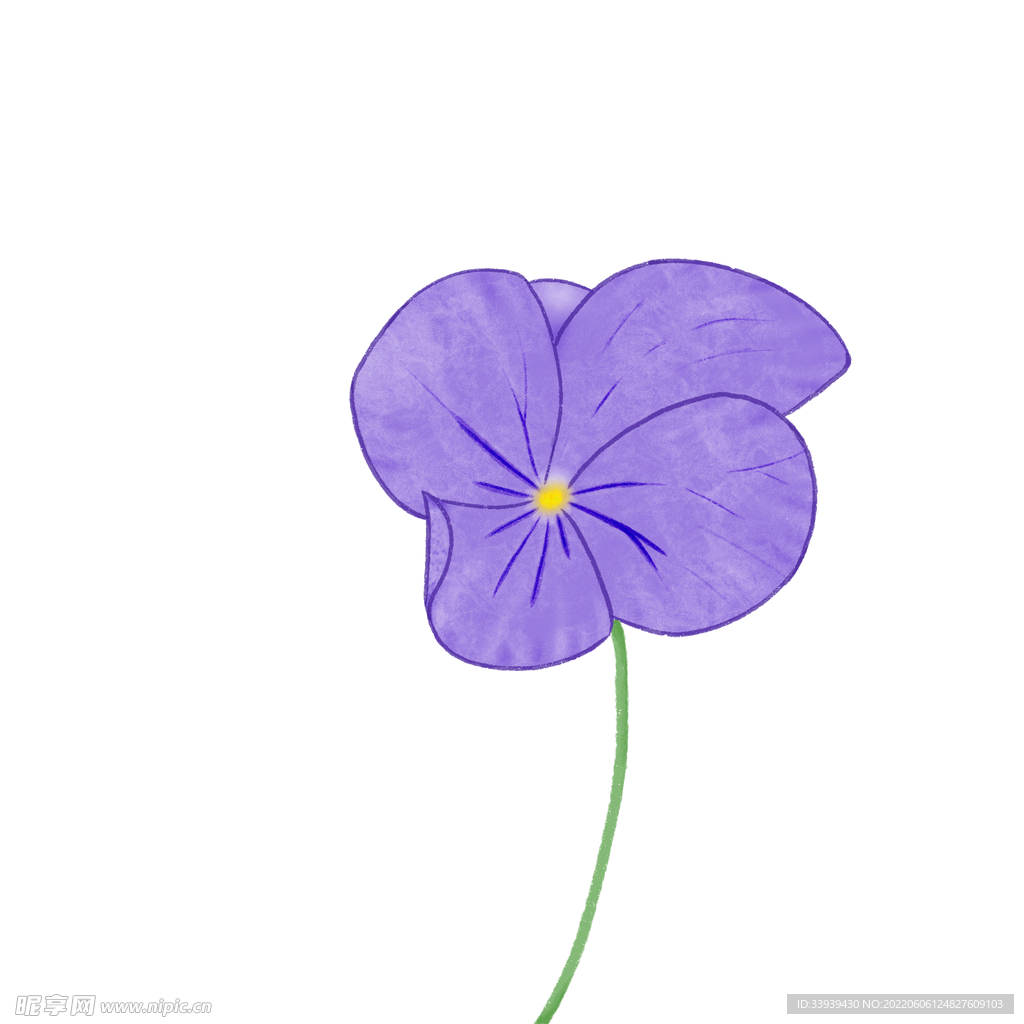 紫色手绘鸢尾花