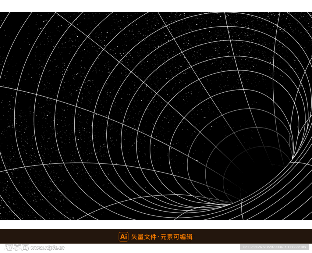 黑色虫洞矢量背景