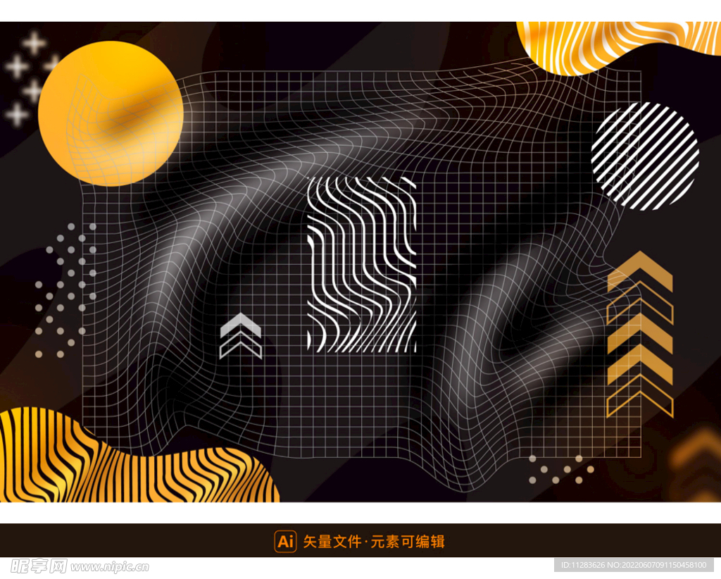 金色艺术线条背景