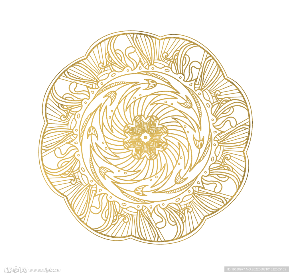 金色印花花纹