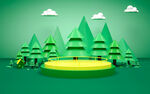 绿色3D背景   广告