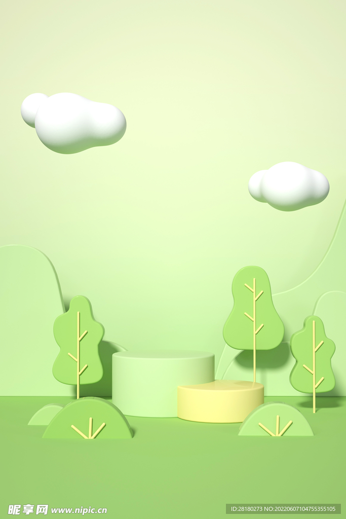 绿色春季    立体背景