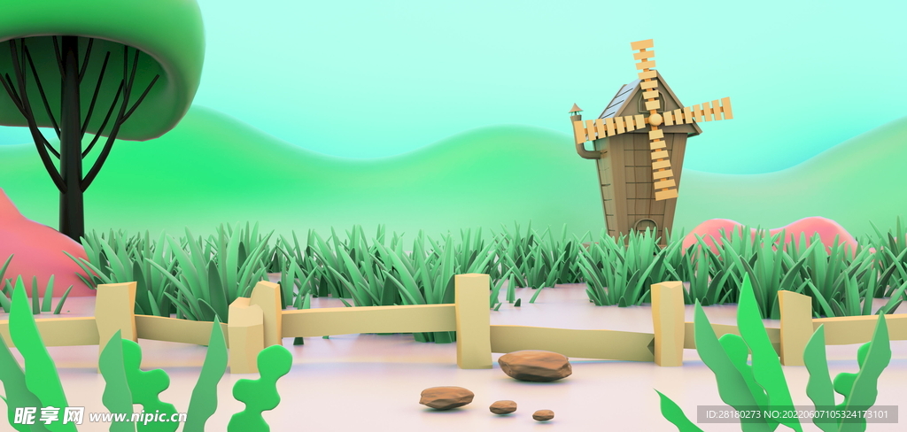 3D背景绿色