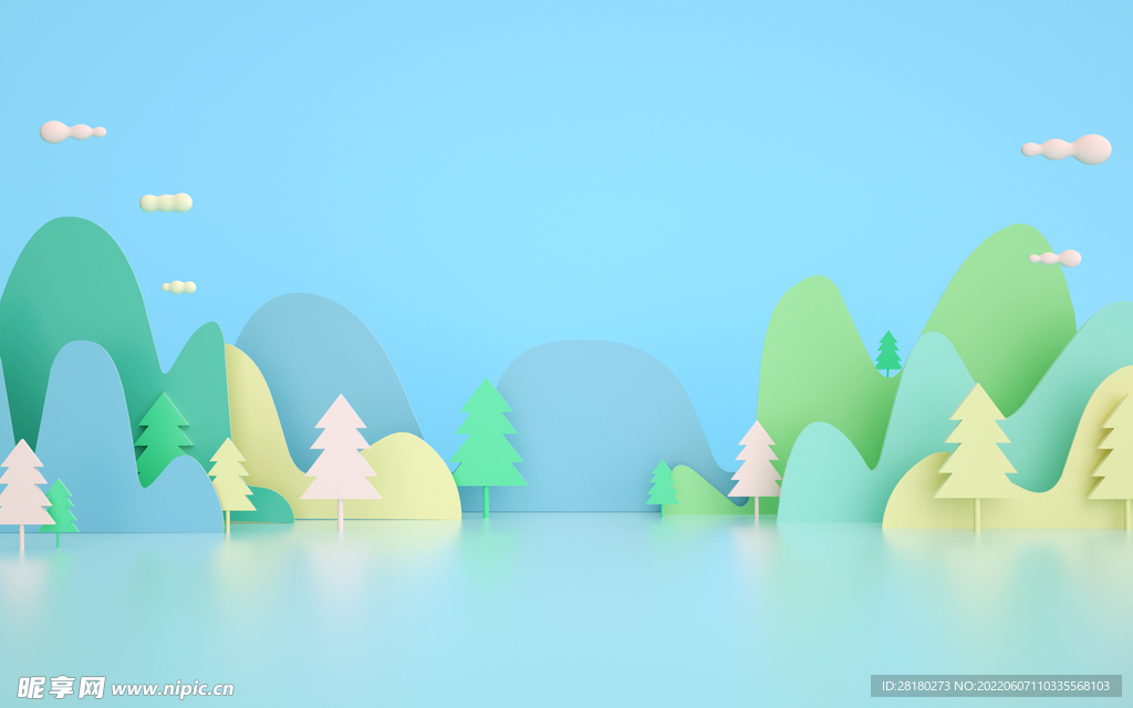 C4D立体背景