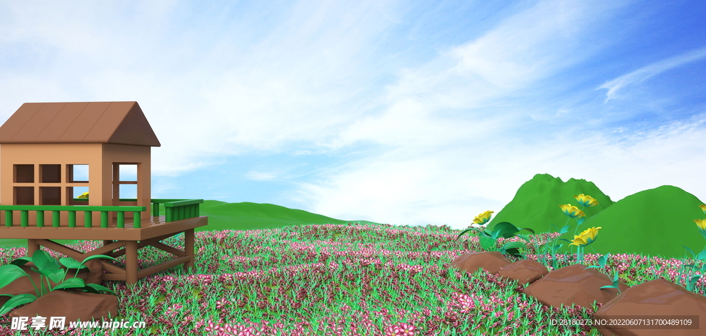  立体背景 C4D  3D  