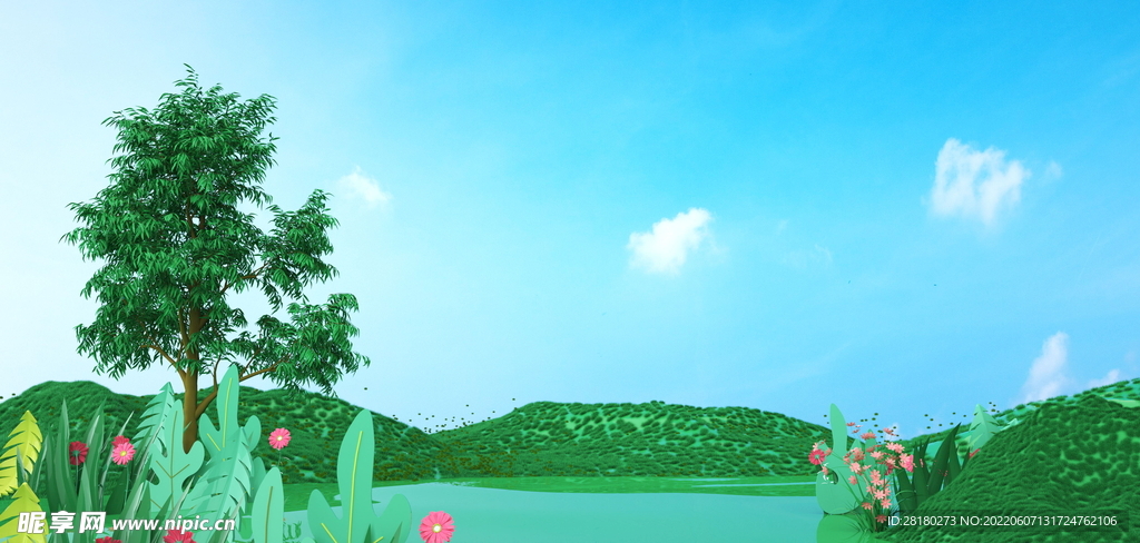  立体背景 C4D  3D  