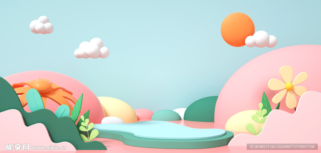  立体背景 C4D  3D  