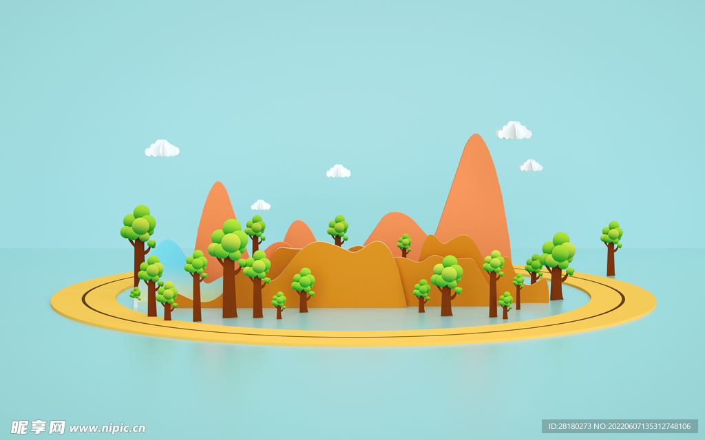  清新立体背景