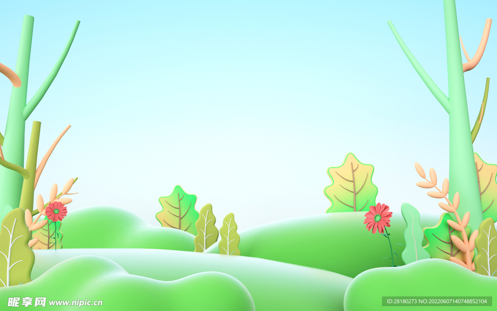 清新  C4D 3D背景