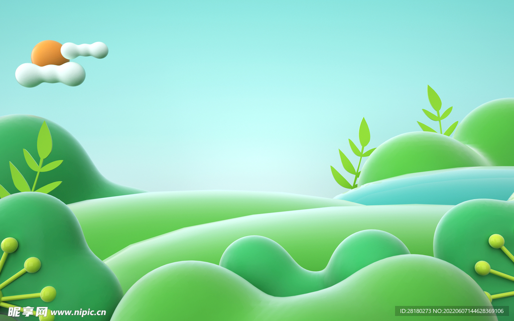 小清新3D背景