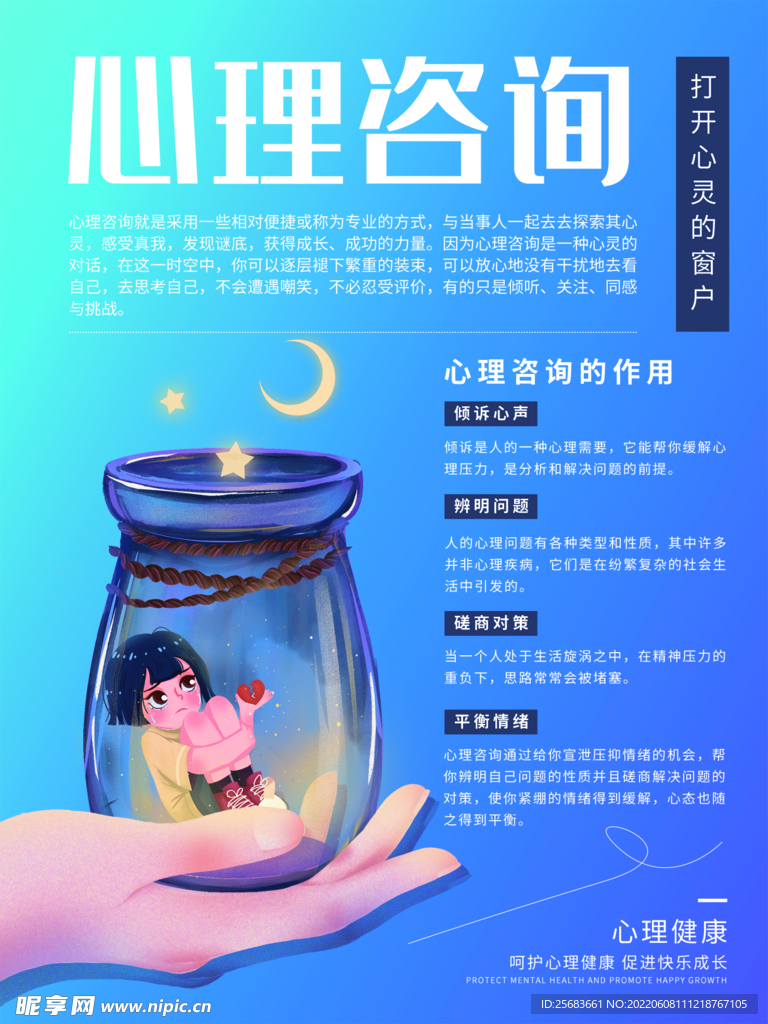 心理健康作用公益海报