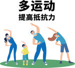 卡通防疫人物