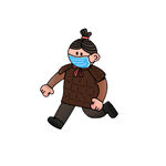 卡通防疫人物