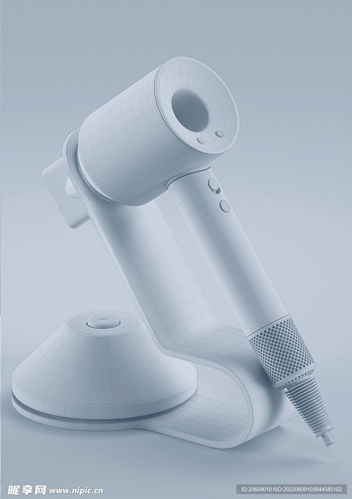 吹风机3D模型 C4D R18