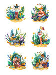 手绘父亲节元素