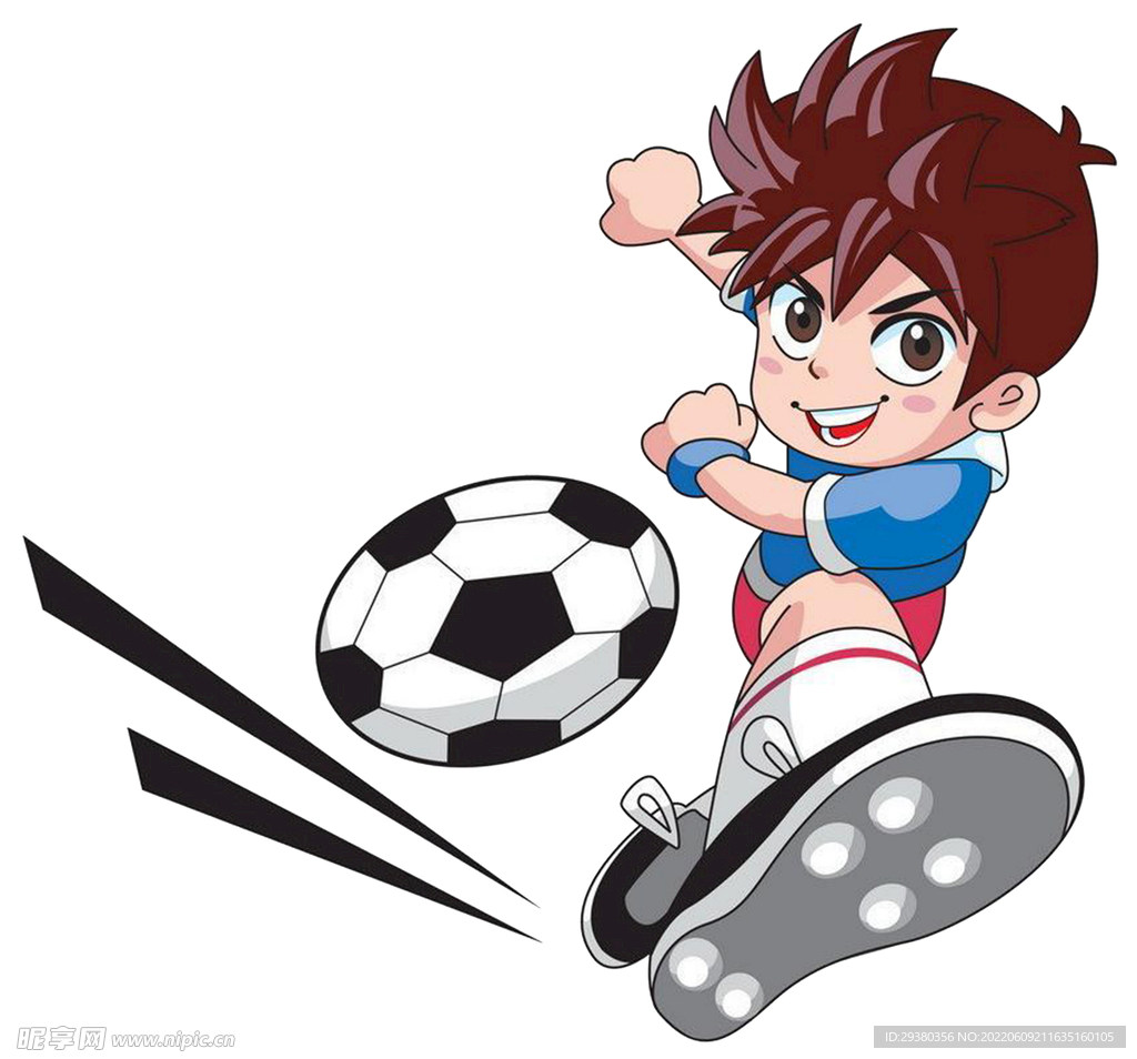原创手绘人物卡通踢足球的男孩插画设计元素图片_ID:406808365-Veer图库