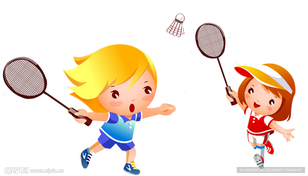 卡通运动羽毛球