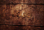 logo样机铁墙上
