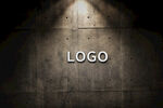 logo样机光墙上